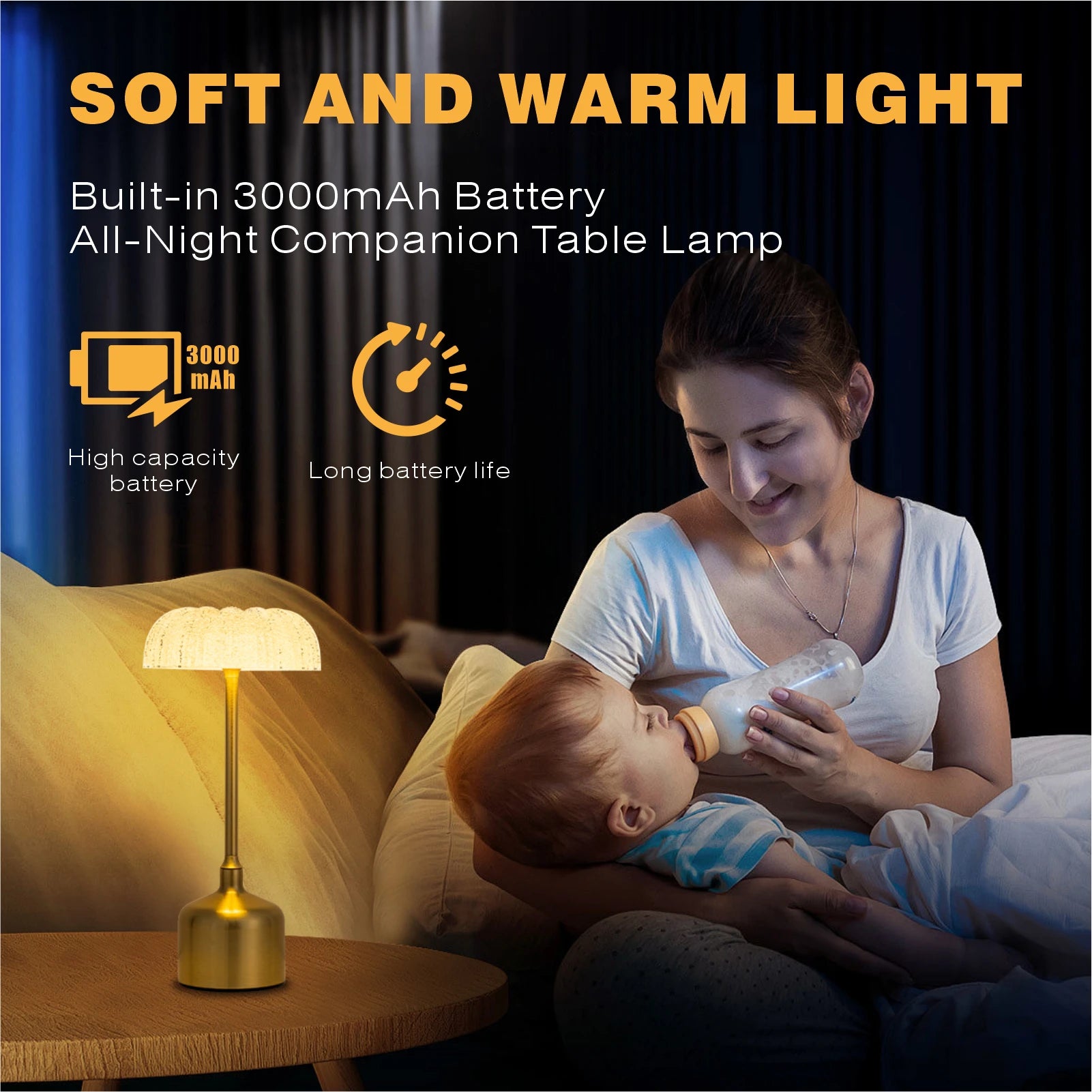 3000mah Retro Bar Table Lamp Restaurant Decoration Lamp LED Rechargeable Desk Light Touch Dimming Night Light Bedroom Lamp