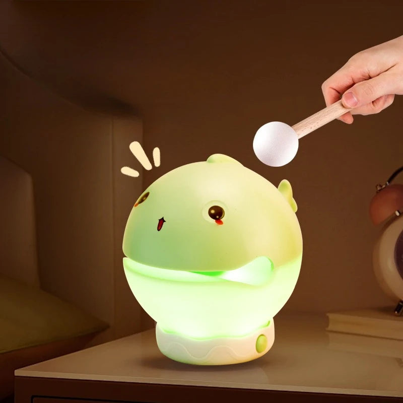 Wooden Fish Night Light Beating Fish Prayer Light Room Atmosphere Light Merit Whale Pat Night Light